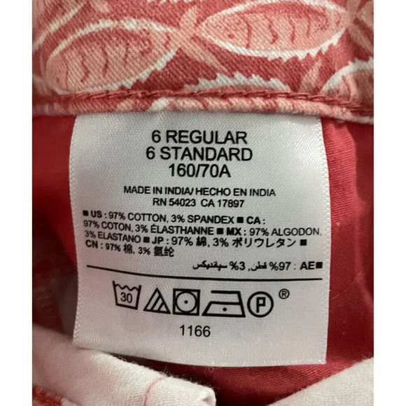 Old Navy Pixie Chino Pants Women's Orange‎ Fish Stretch 6 Regular Tiny Flaw - Picture 9 of 10